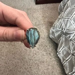 Sterling silver laboradorite prong ring